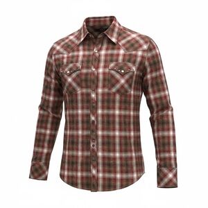 Tin Haul Red and Brown Plaid Button Down Shirt